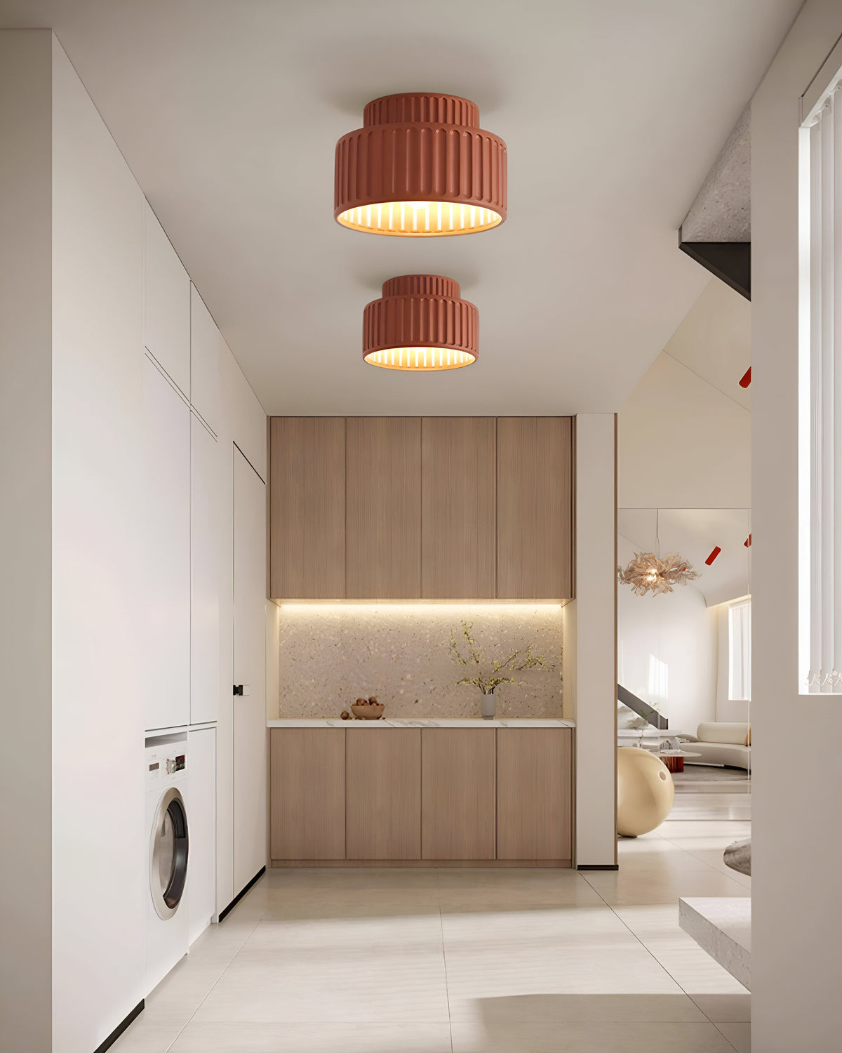 Lumora – Gele retro plafondlamp met moderne touch