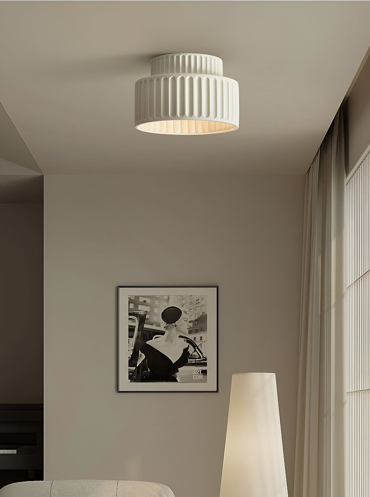 Lumora – Gele retro plafondlamp met moderne touch