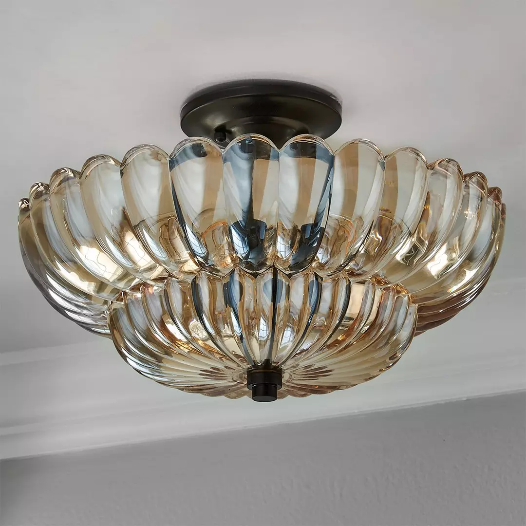 Lumaria – Vintage amber glazen design plafondlamp