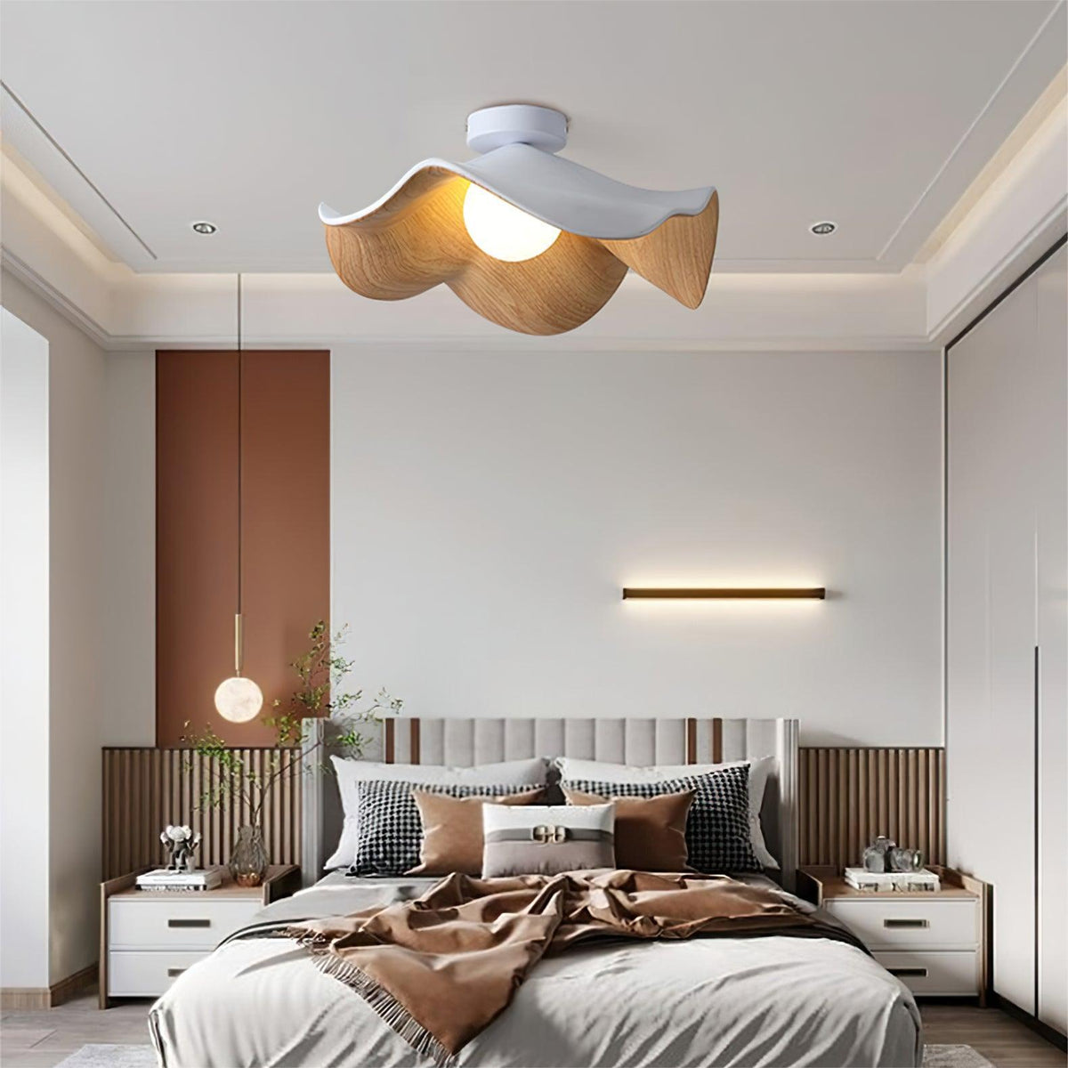 Lumora – Lampada da soffitto in legno con tocco scandinavo
