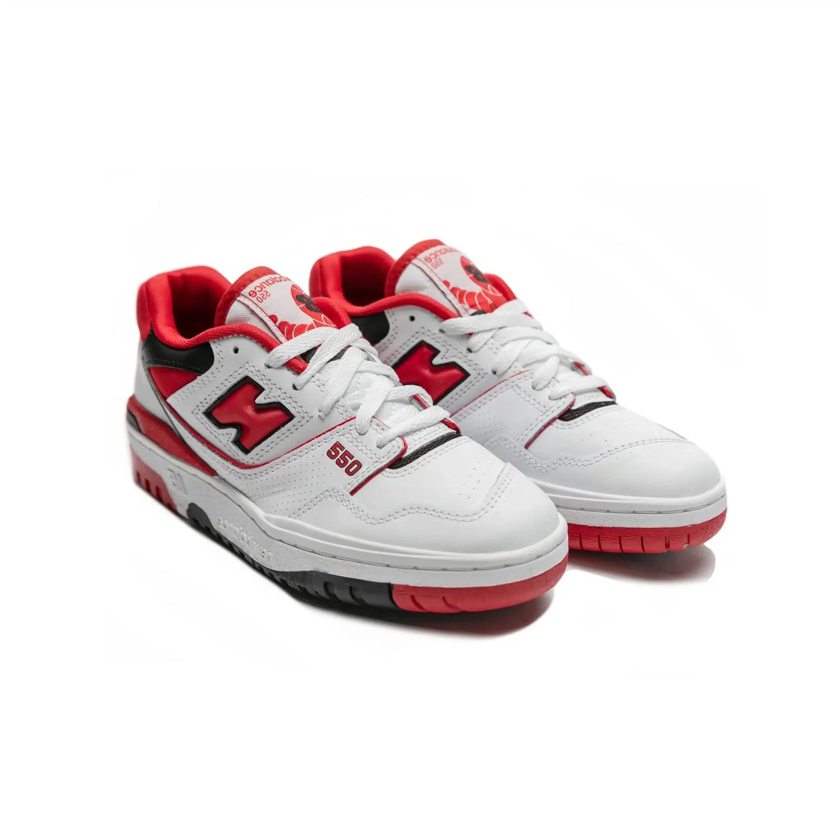 New Balance 550 Scarpe da basket retrò da uomo – bianco, rosso e nero