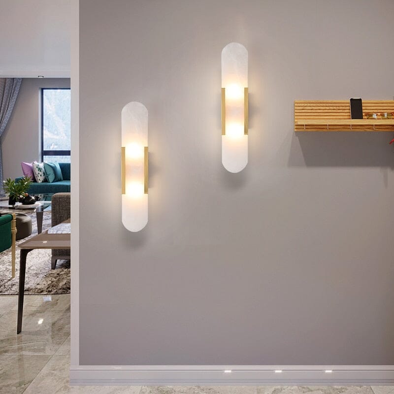 Elara - Eigentijdse wandlamp in natuurlijk marmer