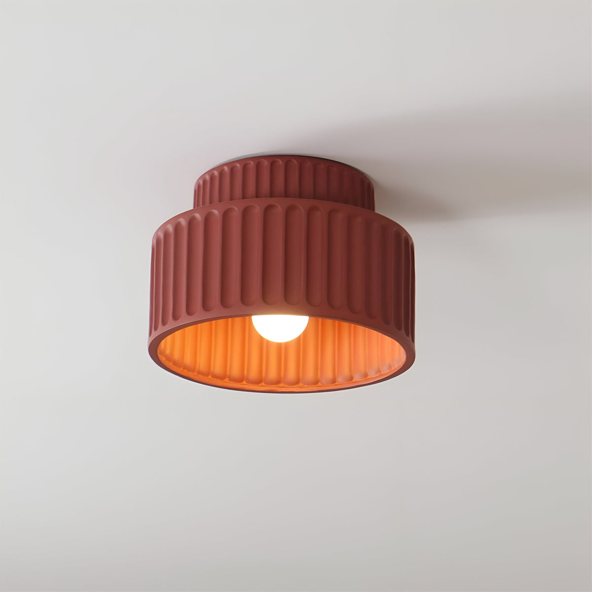 Lumora – Gele retro plafondlamp met moderne touch