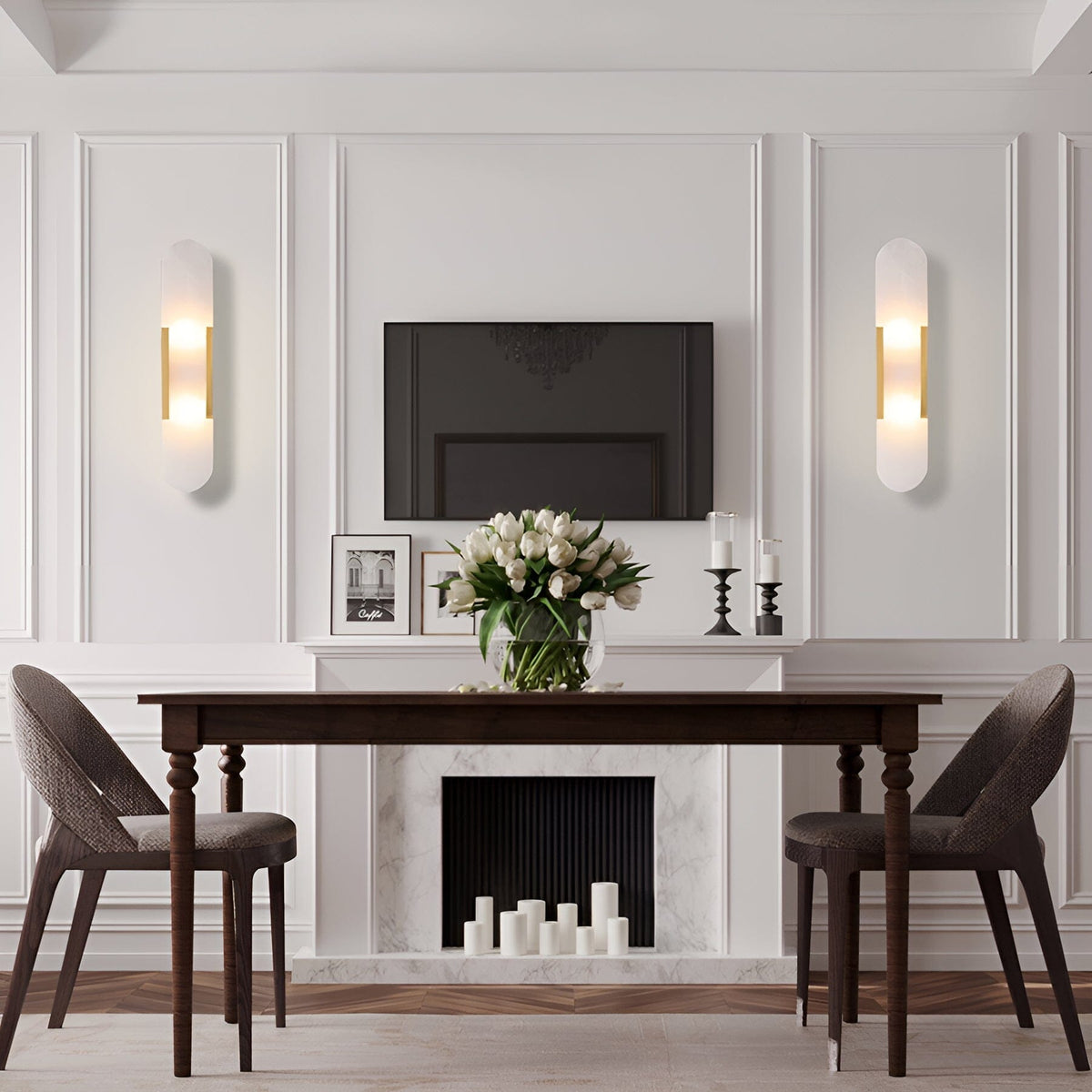 Elara - Eigentijdse wandlamp in natuurlijk marmer