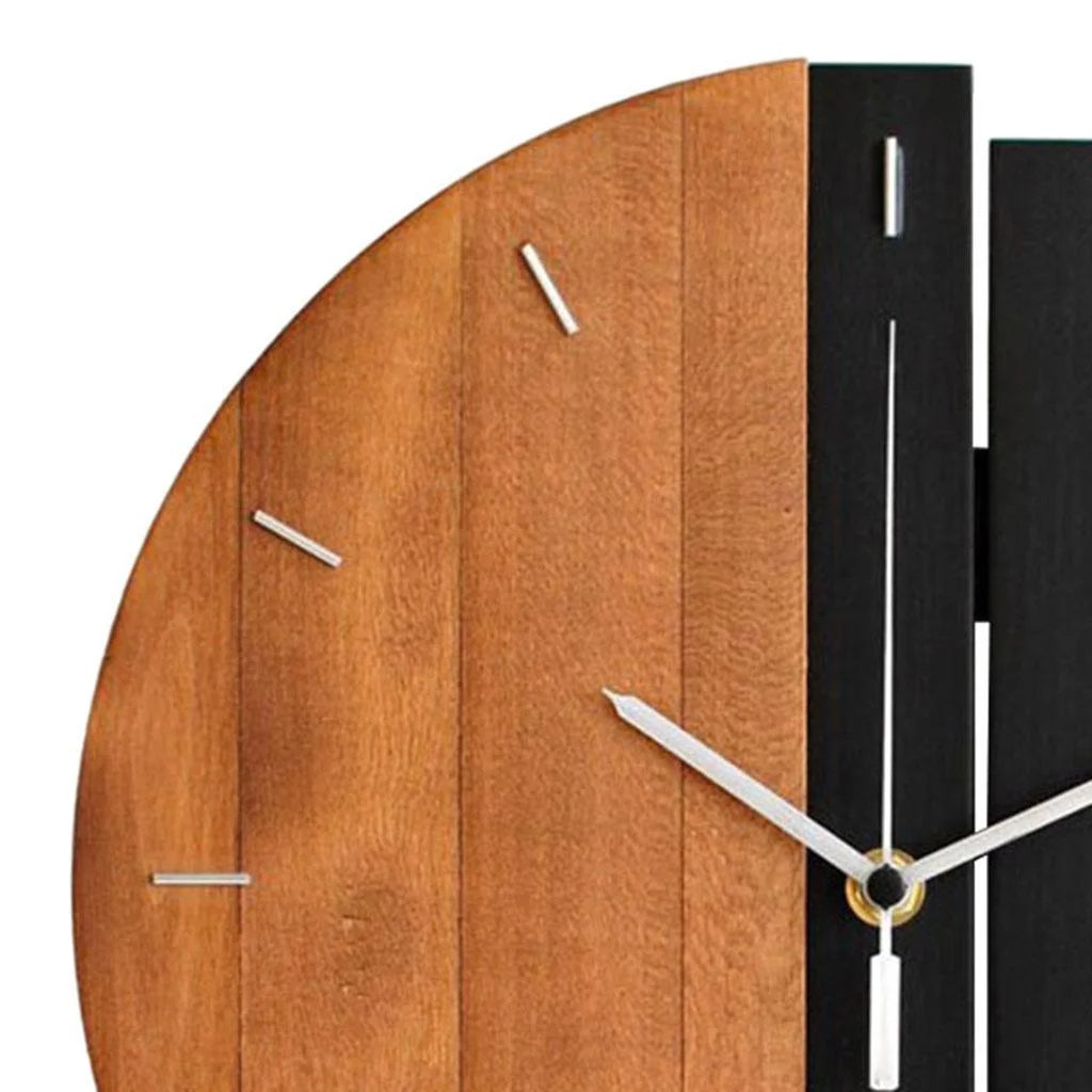 Lunara – Grande orologio da parete in legno con design naturale