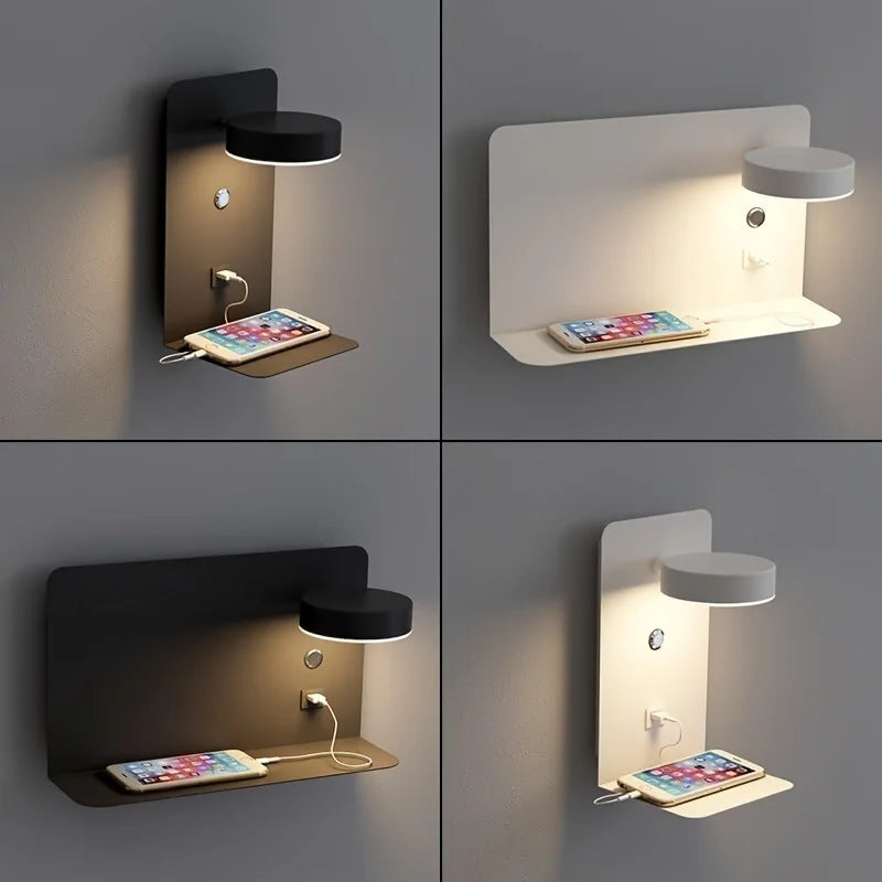 Lunaris – Stijlvolle wandlamp met USB-aansluiting