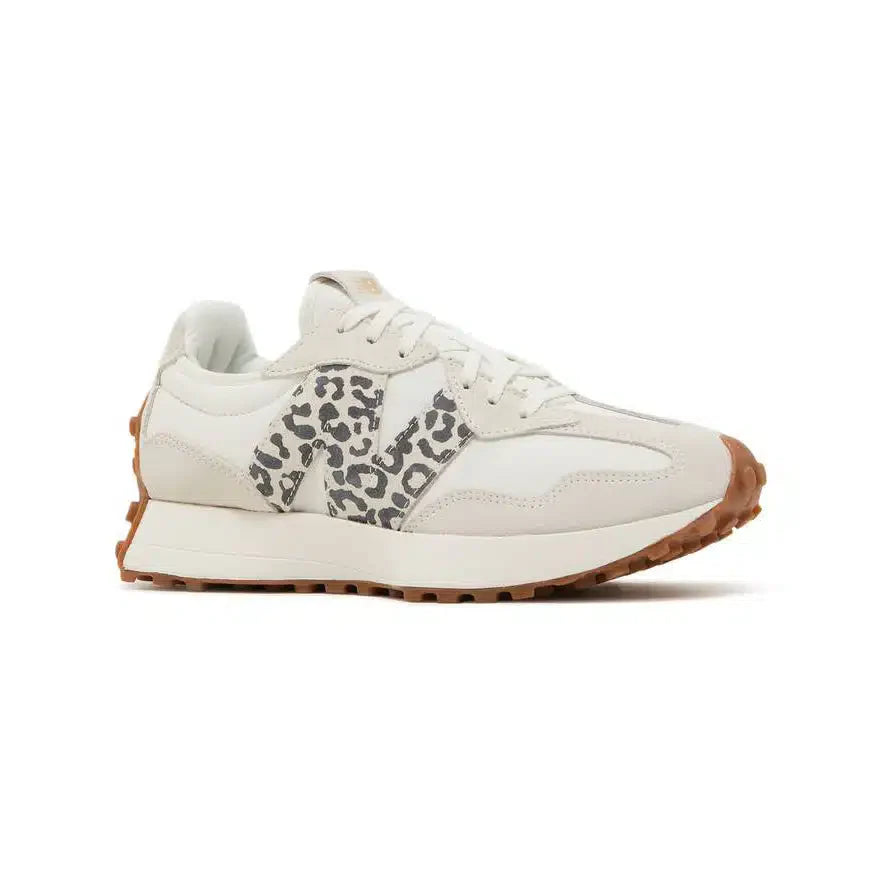 New Balance 327 scarpe da donna, beige con stampa leopardata – alla moda e casual