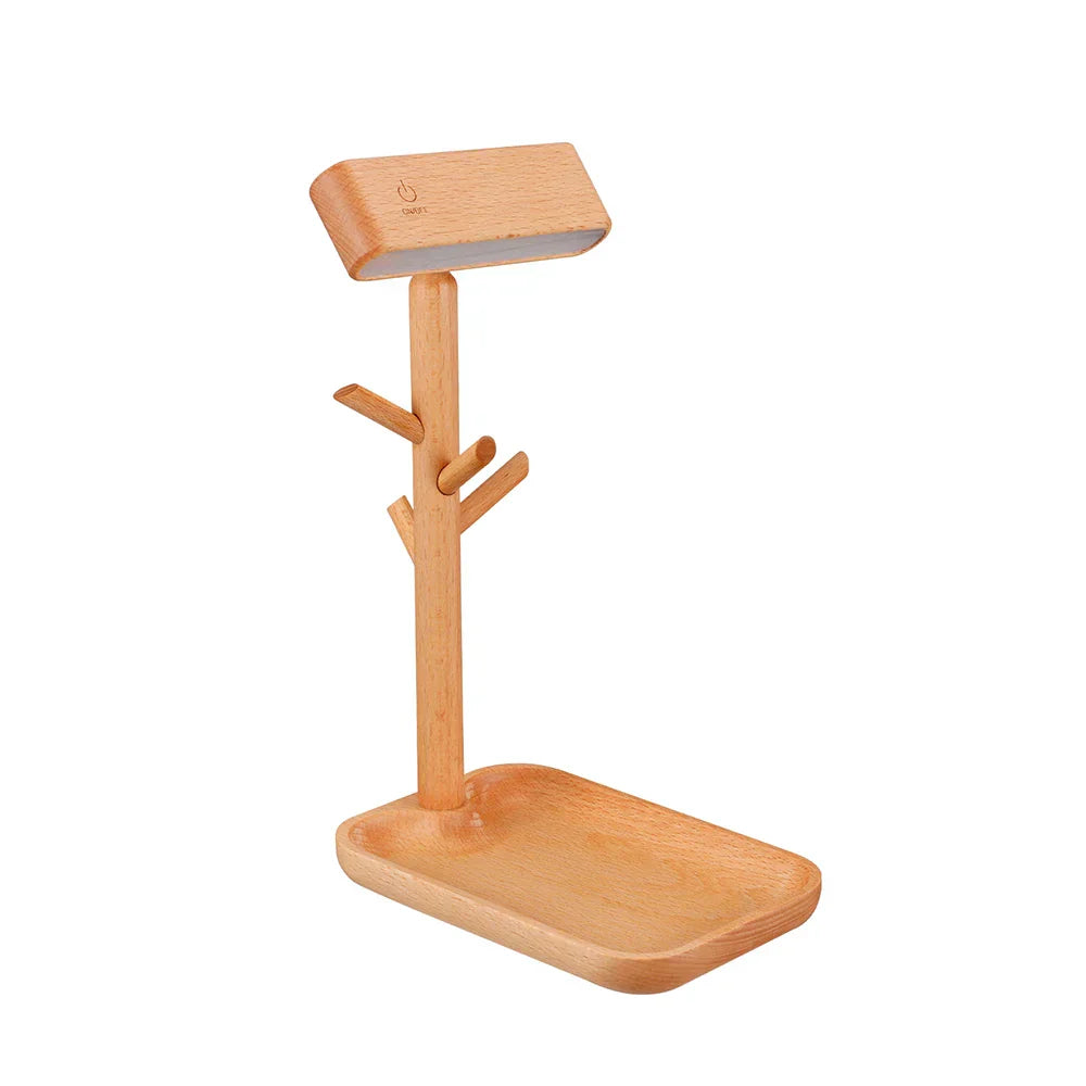VIVARA – Tafellamp met opslagfunctie voor nachtkastje, modern en praktisch design.