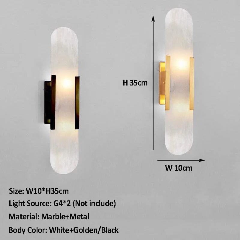 Elara - Eigentijdse wandlamp in natuurlijk marmer